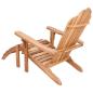 Preview: Garten-Adirondack-Stuhl mit Fußstütze Natur Massivholz Teak