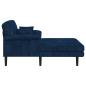 Preview: Chaiselongue Marineblau Cordstoff