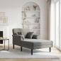 Preview: ARDEBO.de - Chaiselongue Dunkelgrau Samt