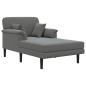 Preview: Chaiselongue Dunkelgrau Samt