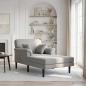 Preview: ARDEBO.de - Chaiselongue Hellgrau Samt