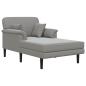 Preview: Chaiselongue Hellgrau Samt