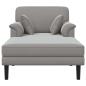 Preview: Chaiselongue Hellgrau Samt