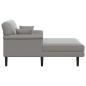 Preview: Chaiselongue Hellgrau Samt