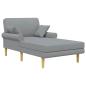Preview: ARDEBO.de - Chaiselongue Hellgrau Stoff