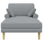 Preview: Chaiselongue Hellgrau Stoff
