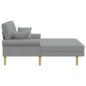 Preview: Chaiselongue Hellgrau Stoff