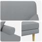 Preview: Chaiselongue Hellgrau Stoff