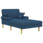 Preview: ARDEBO.de - Chaiselongue Blau Stoff