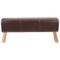 Preview: Bank 110 x 30 x 45 cm Echtes Leder Dunkelbraun