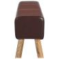 Preview: Bank 110 x 30 x 45 cm Echtes Leder Dunkelbraun