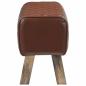 Preview: Bank 60 x 30 x 45 cm Echtes Leder Diamant-Braun