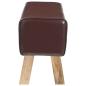 Preview: Bank 60 x 30 x 45 cm Echtes Leder Dunkelbraun