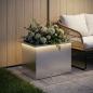 Preview: ARDEBO.de - Garten-Pflanzkübel mit LED Silber 40 × 60 × 40 cm