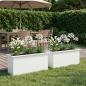 Preview: ARDEBO.de - Garten-Pflanzkübel mit LED 2 stk. Weiß 30 × 100 × 30 cm Stahl