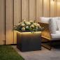 Preview: Garten-Pflanzkübel mit LED Antrazit 30 × 40 × 30 cm Stahl