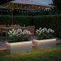 Preview: ARDEBO.de - Garten-Pflanzkübel mit LED 2 stk. Silber 30 × 60 × 30 cm