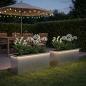 Preview: Garten-Pflanzkübel mit LED 2 stk. Silber 30 x 80 x 30 cm