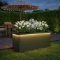 Preview: ARDEBO.de - Garten-Pflanzkübel mit LED Olivgrün 30 x 80 x 30 cm Stahl