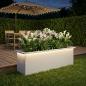 Preview: Garten-Pflanzkübel mit LED Weiß 30 × 100 × 30 cm Stahl