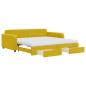 Preview: Tagesbett Ausziehbar mit Schubladen Gelb 100x200 cm Samt