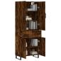 Preview: Highboard Räuchereiche 69,5x34x180 cm Holzwerkstoff