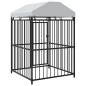 Preview: Outdoor-Hundezwinger mit Überdachung 120x120x150 cm