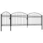 Preview: Gartentor mit Gewölbter Spitze Stahl 2 x 5 m Schwarz
