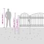 Preview: Gartentor mit Gewölbter Spitze Stahl 2 x 5 m Schwarz