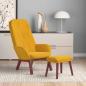 Preview: ARDEBO.de - Relaxsessel mit Hocker Senfgelb Samt