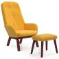 Preview: Relaxsessel mit Hocker Senfgelb Samt