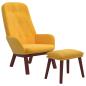 Preview: Relaxsessel mit Hocker Senfgelb Samt