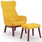 Preview: Relaxsessel mit Hocker Senfgelb Stoff