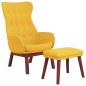 Preview: Relaxsessel mit Hocker Senfgelb Stoff