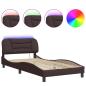 Preview: Bettgestell mit LED ohne Matratze "Hvar" Dunkelbraun 100x200 cm Stoff