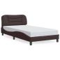 Preview: Bettgestell mit LED ohne Matratze "Hvar" Dunkelbraun 100x200 cm Stoff