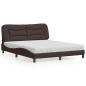 Preview: ARDEBO.de - Bett mit Matratze "Hvar" Dunkelbraun 160x200 cm Stoff