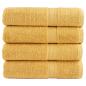 Preview: Premium Badetücher SOLUND 4 Stk. Gold 100x150 cm 600 g/m²