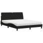 Preview: Bett mit Matratze Schwarz 160x200 cm Stoff