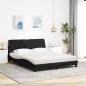 Preview: Bett mit Matratze Schwarz 160x200 cm Stoff