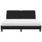 Preview: Bett mit Matratze Schwarz 160x200 cm Stoff