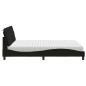 Preview: Bett mit Matratze Schwarz 160x200 cm Stoff