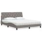 Preview: ARDEBO.de - Bett mit Matratze Taupe 160x200 cm Stoff