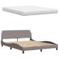 Preview: Bett mit Matratze Taupe 160x200 cm Stoff