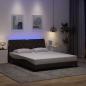 Preview: ARDEBO.de - Bettgestell mit LED ohne Matratze Dunkelbraun 160x200 cm Stoff