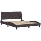 Preview: Bettgestell mit LED ohne Matratze Dunkelbraun 160x200 cm Stoff