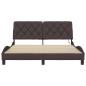 Preview: Bettgestell mit LED ohne Matratze Dunkelbraun 160x200 cm Stoff
