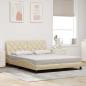 Preview: Bettgestell mit LED ohne Matratze Creme 160x200 cm Stoff