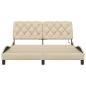 Preview: Bettgestell mit LED ohne Matratze Creme 160x200 cm Stoff
