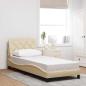 Preview: ARDEBO.de - Bettgestell ohne Matratze Creme 80x200 cm Stoff